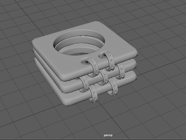 Triple ring 3D model_7