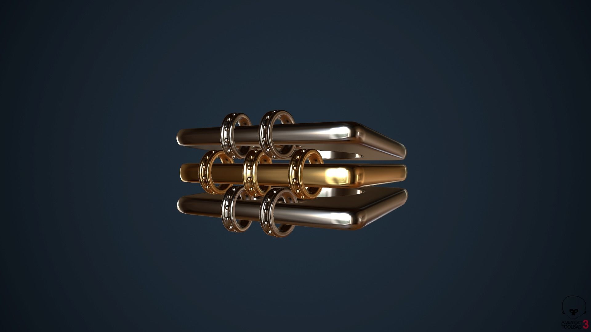 Triple ring 3D model_5