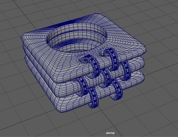 Triple ring 3D model_8