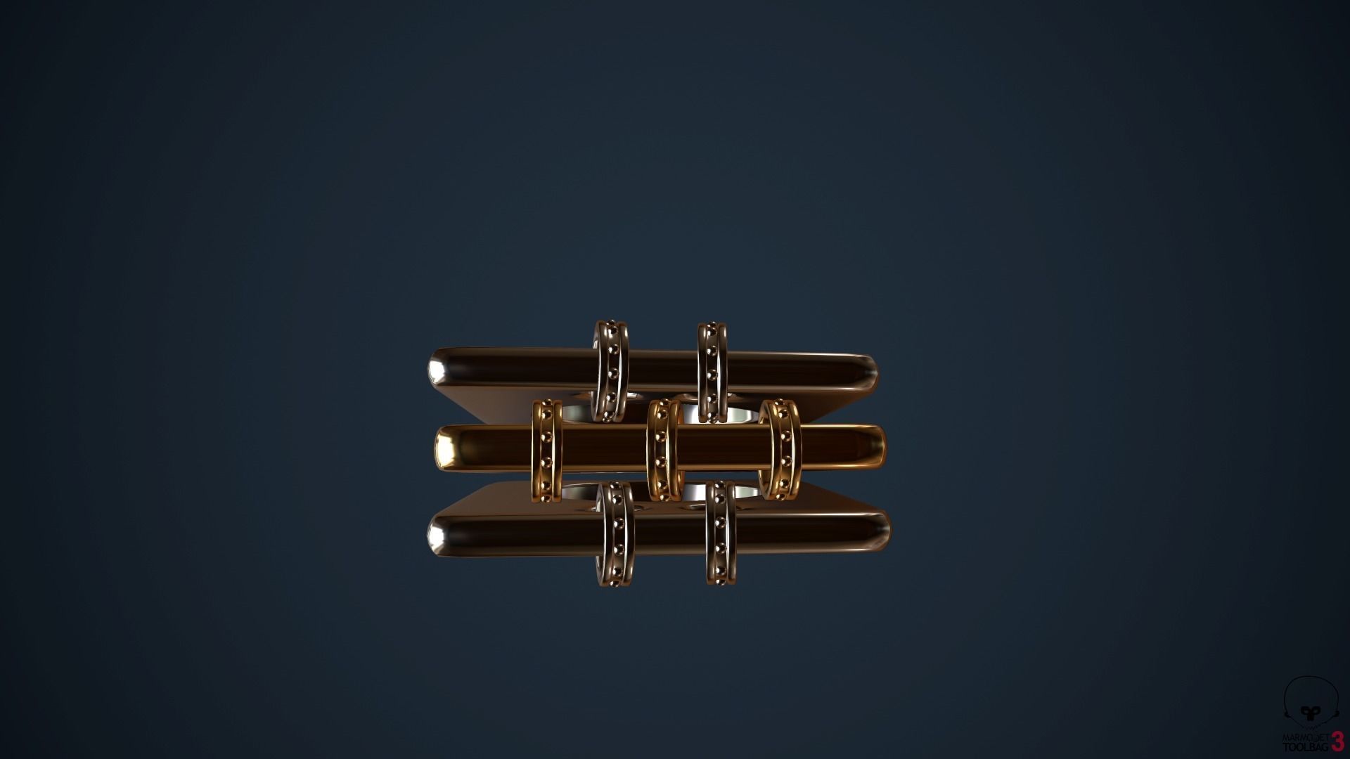 Triple ring 3D model_3