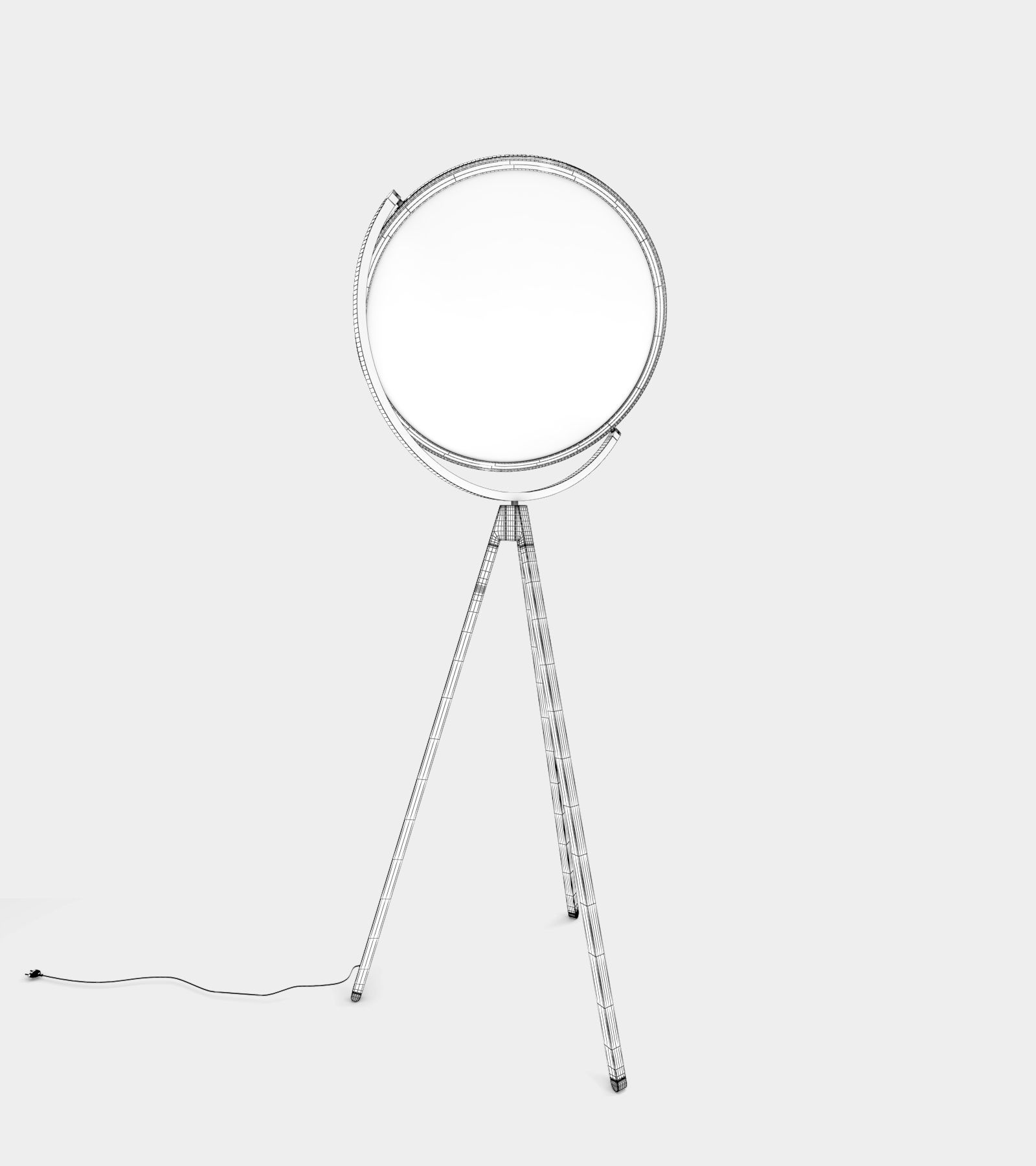 Floor lamp with round light shape 3D model_1