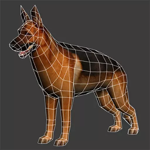 LowPoly Dog - German Shepherd  Low-poly 3D model_4