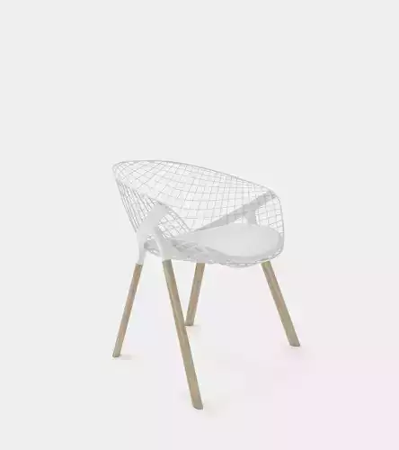 Dining chair with wire backrest 3D model