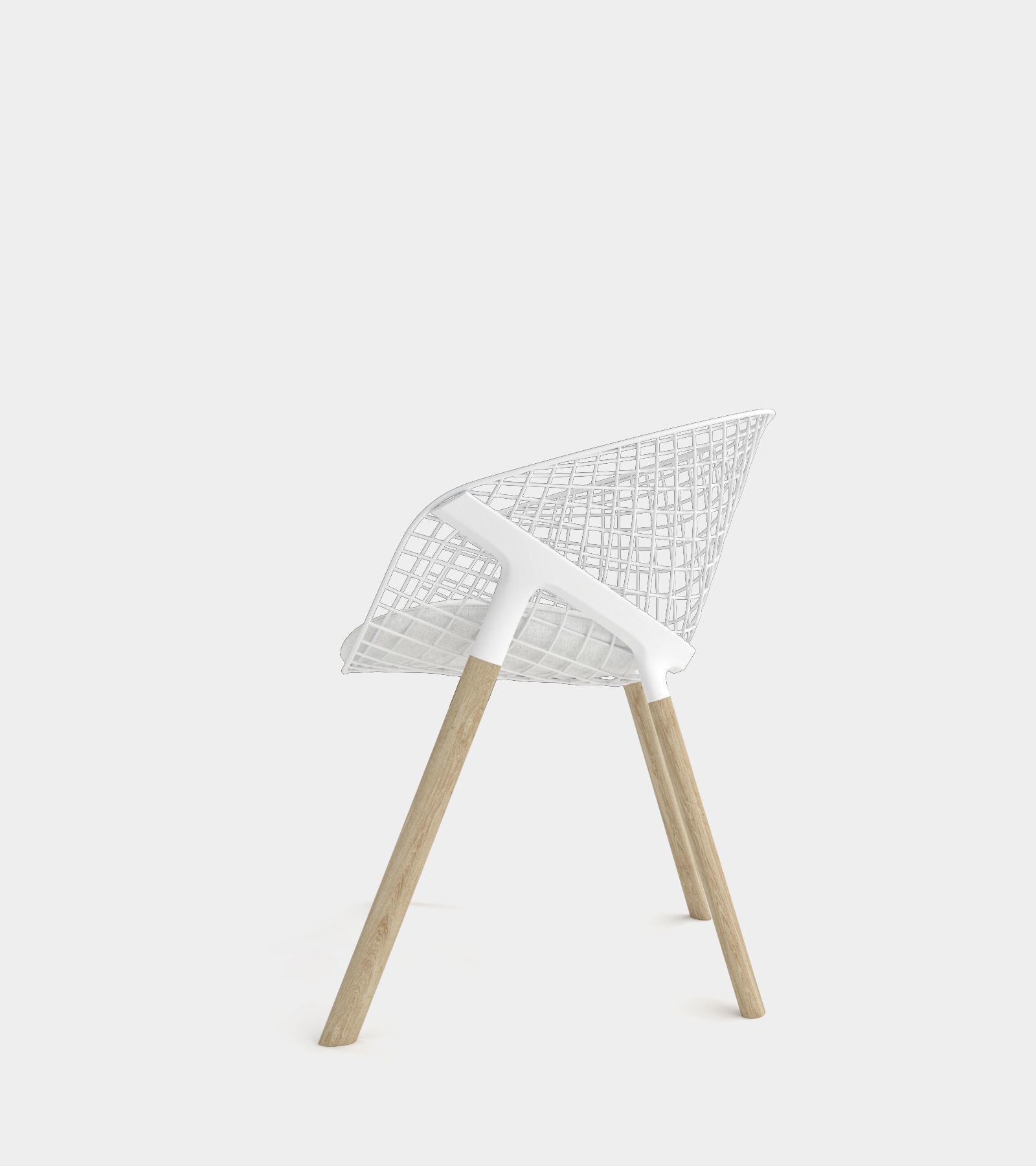 Dining chair with wire backrest 3D model_1