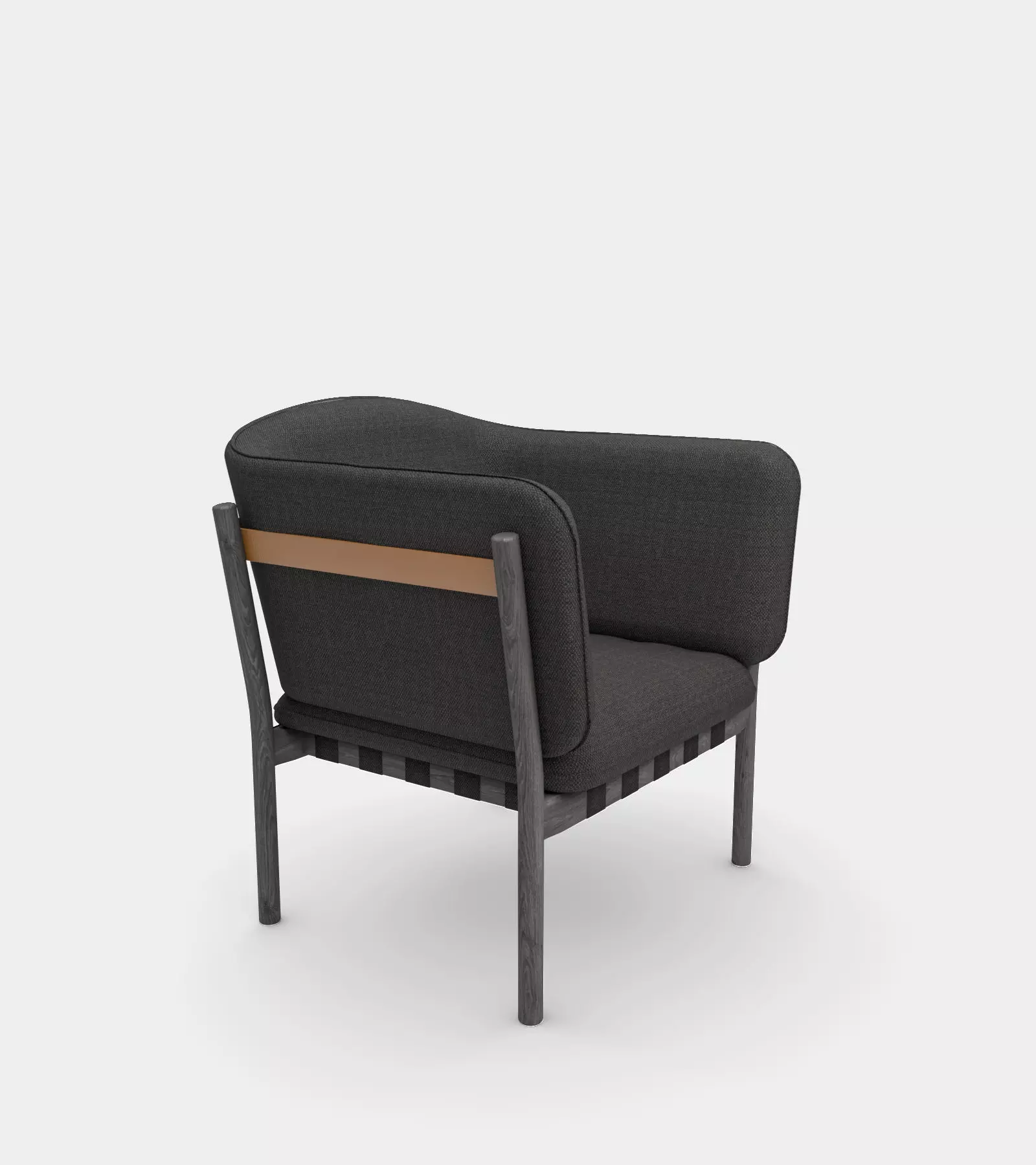 Armchair with fabric and wooden frame 3D model_0
