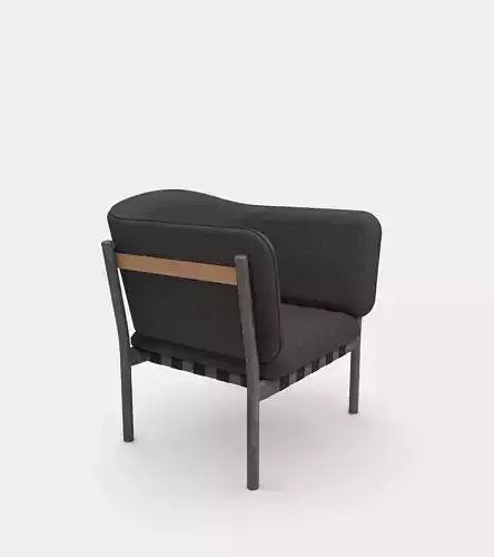 Armchair with fabric and wooden frame 3D model