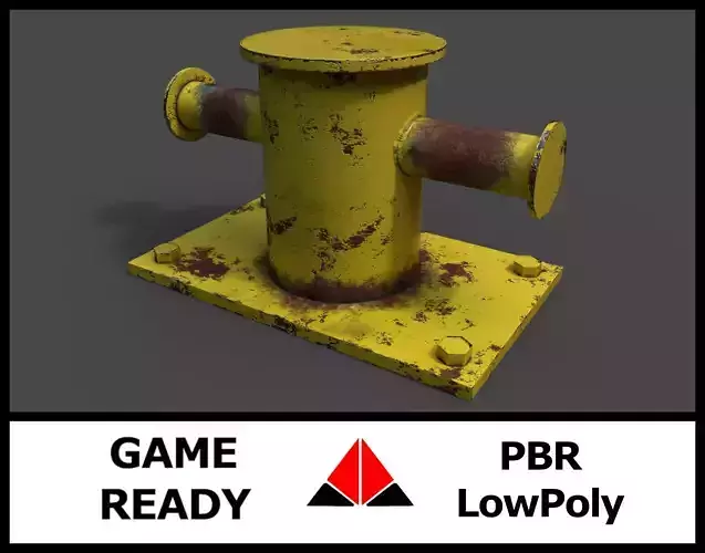 Sea bollard for ship and yachts Low-poly 3D model