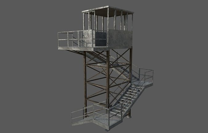Military Watchtower Low-poly 3D model