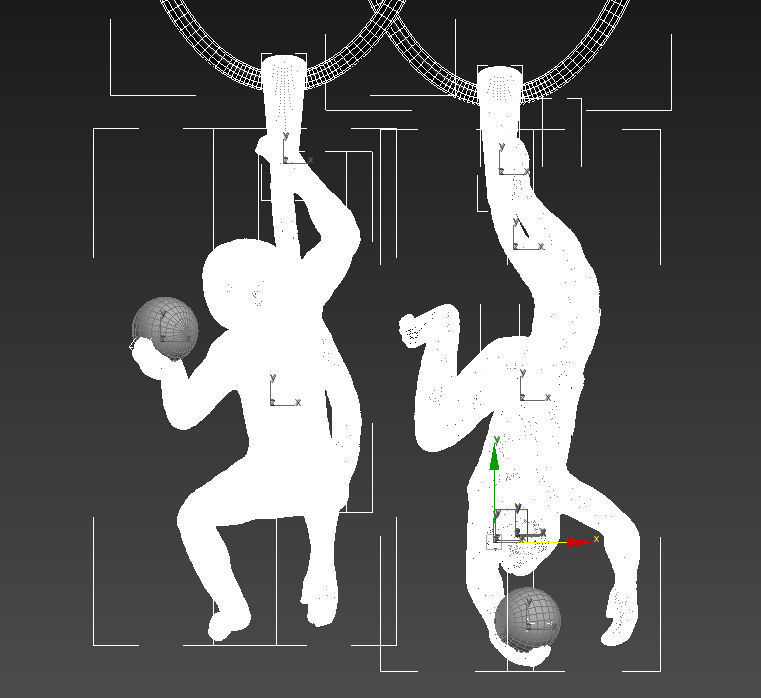 pendant two gold monkey pendants 3D print model_7