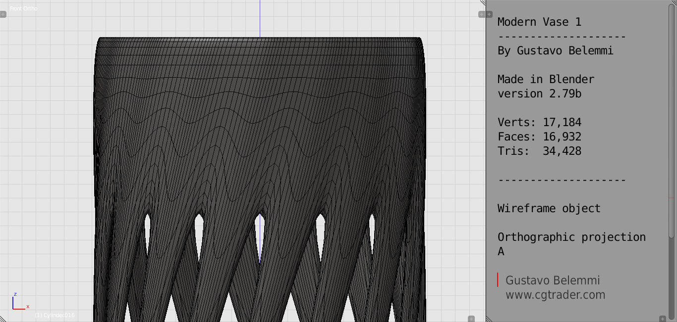 Modern Vase Thin Spiral 3D print model_6