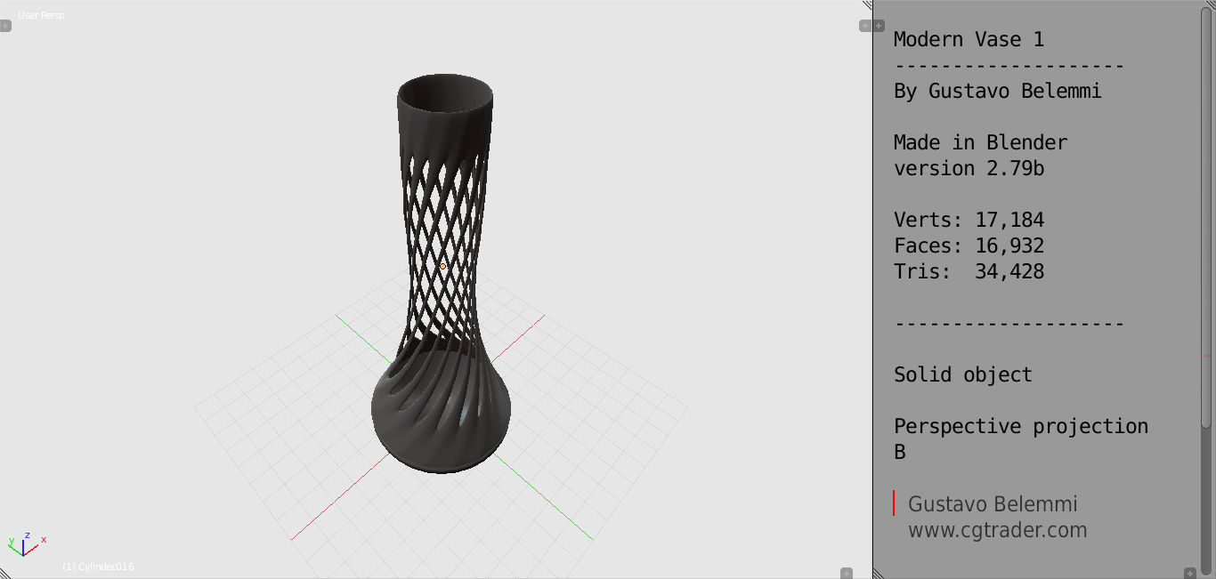 Modern Vase Thin Spiral 3D print model_3
