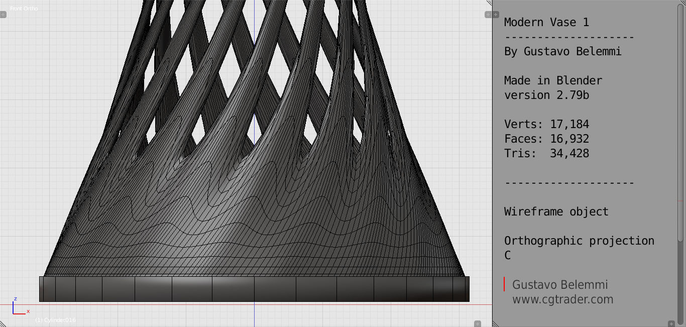 Modern Vase Thin Spiral 3D print model_8