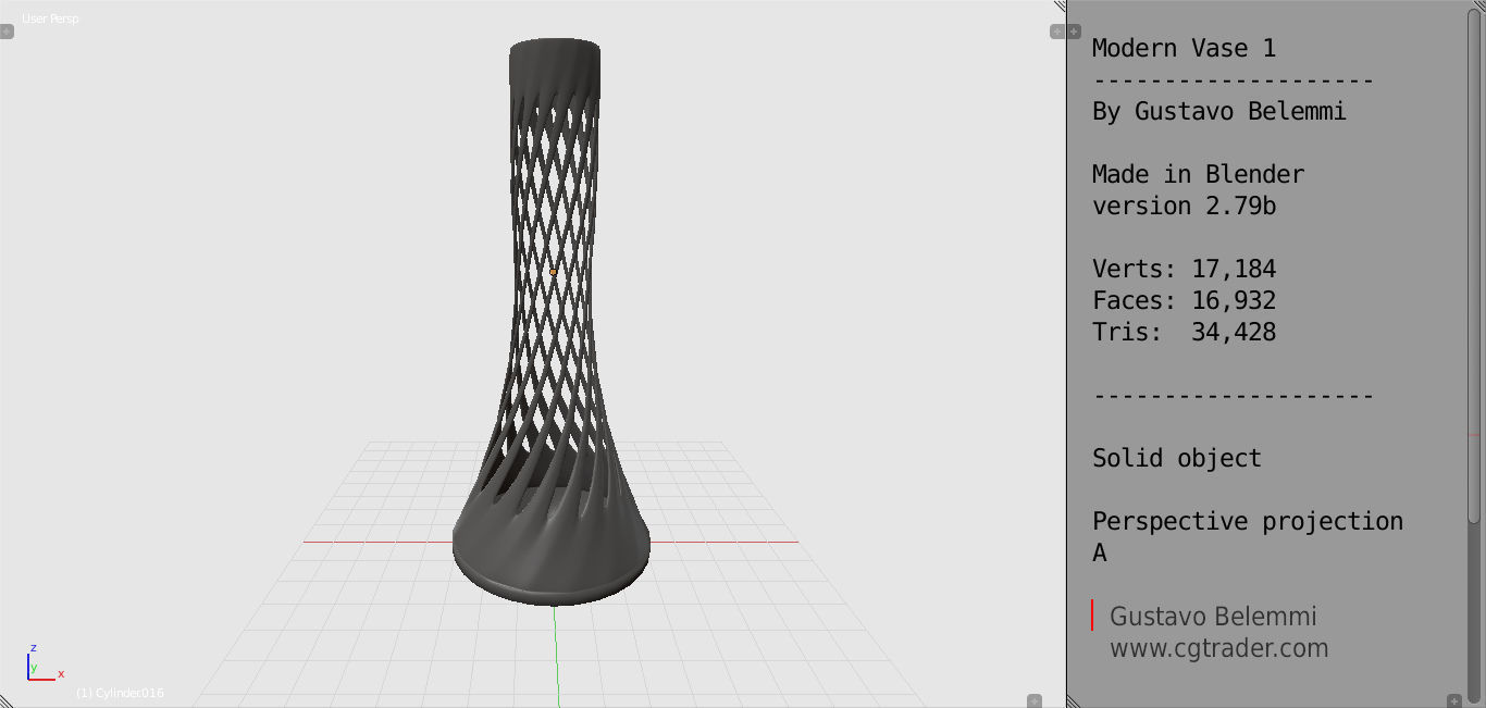 Modern Vase Thin Spiral 3D print model_2