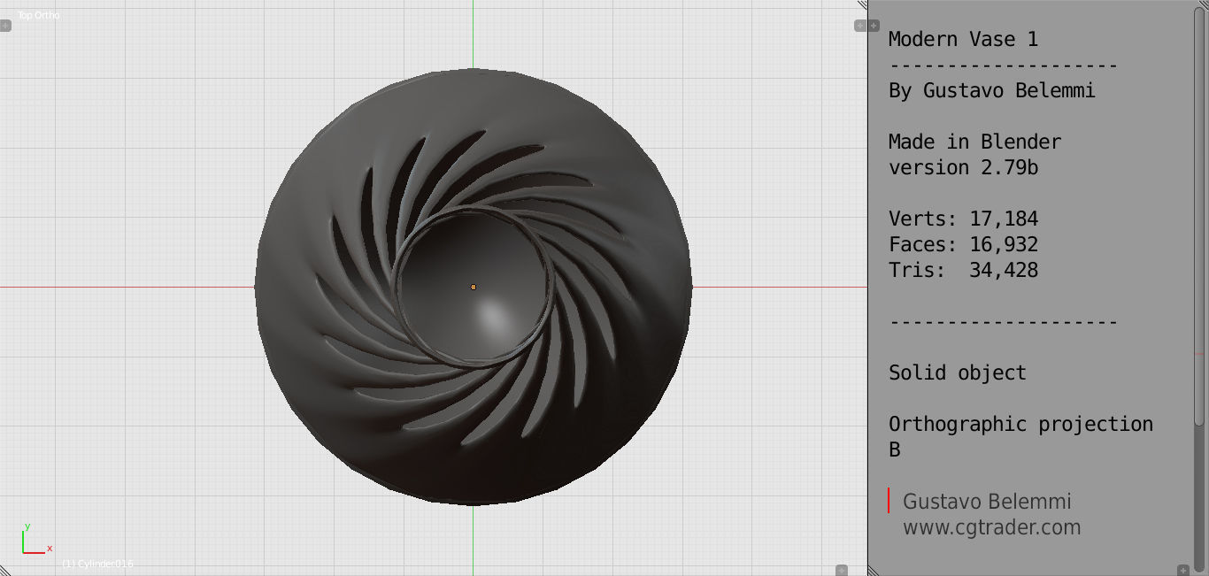 Modern Vase Thin Spiral 3D print model_5