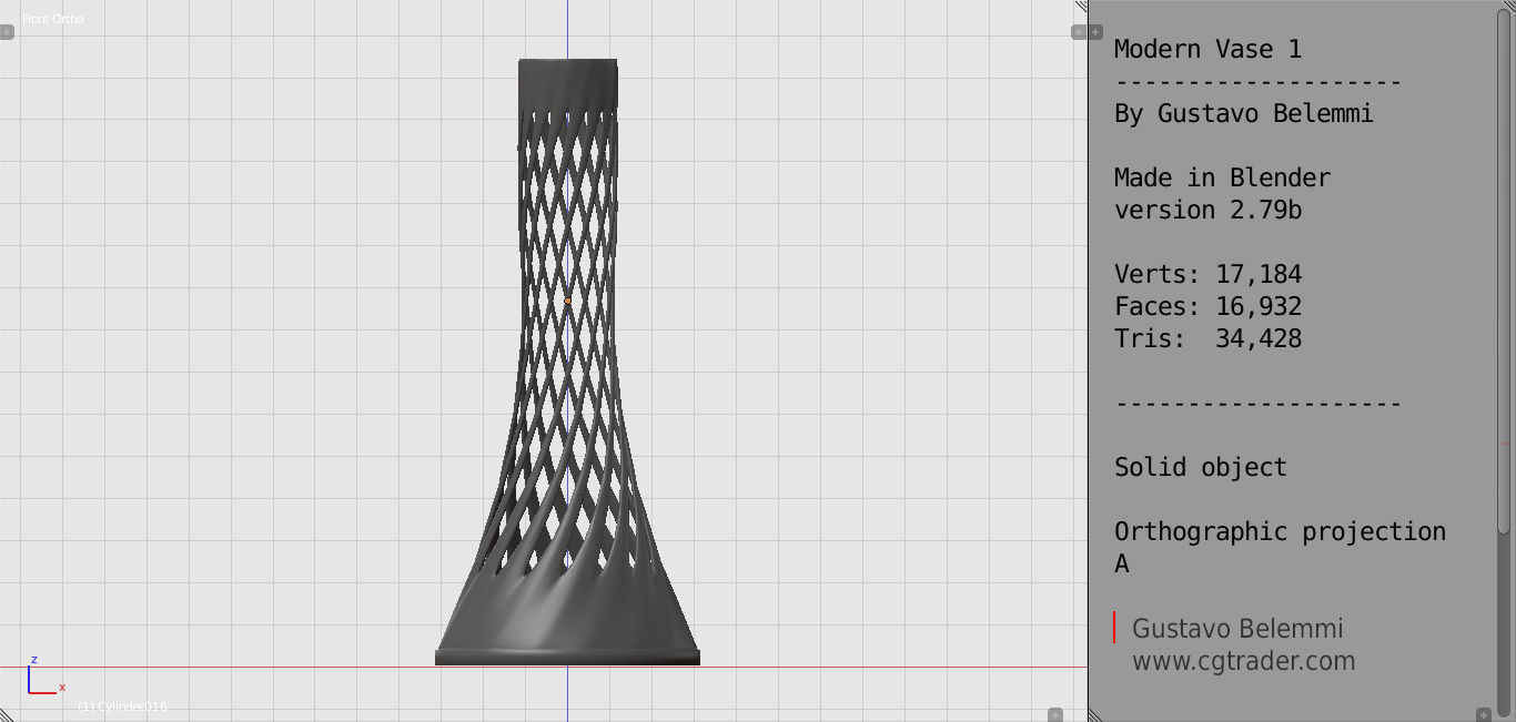 Modern Vase Thin Spiral 3D print model_4