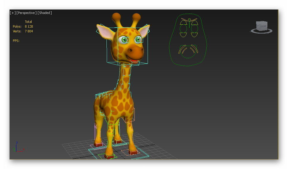 cartoon giraffe Low-poly 3D model_9