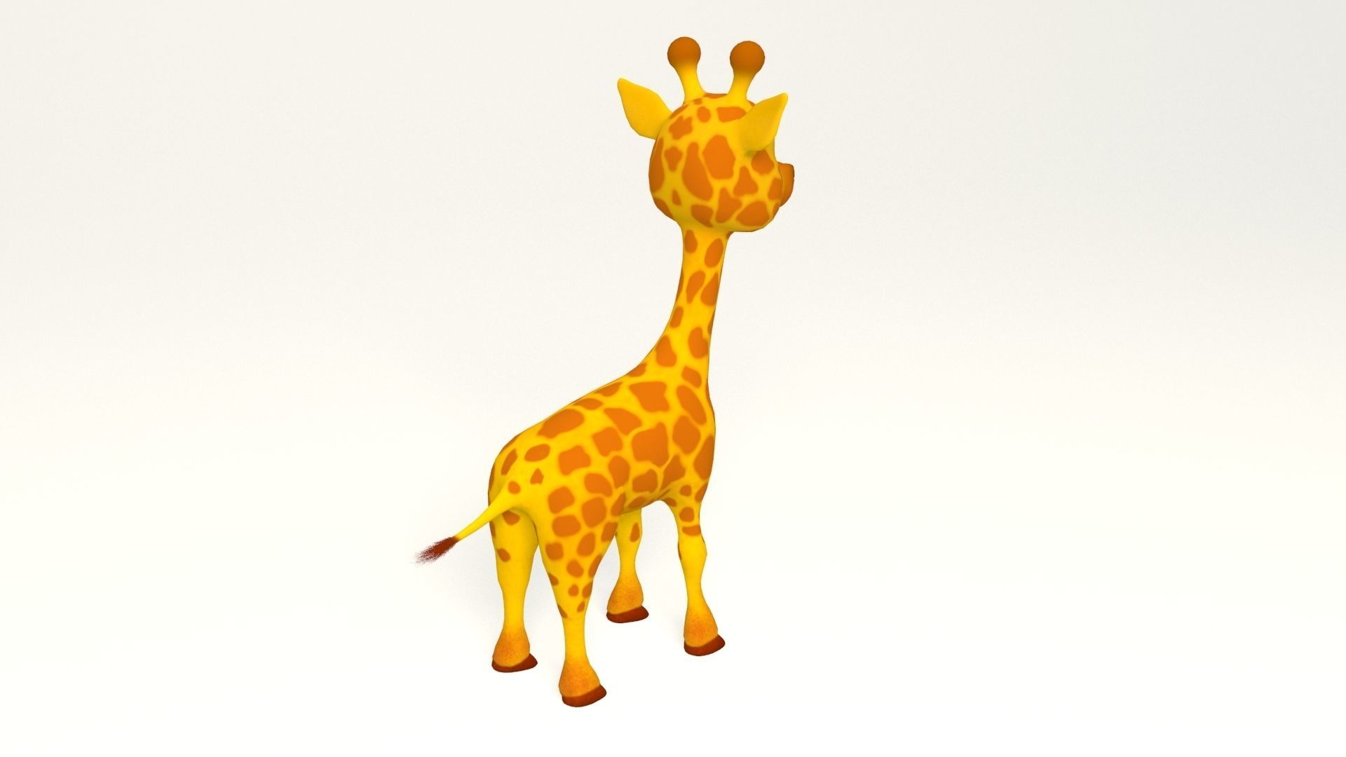 cartoon giraffe Low-poly 3D model_3
