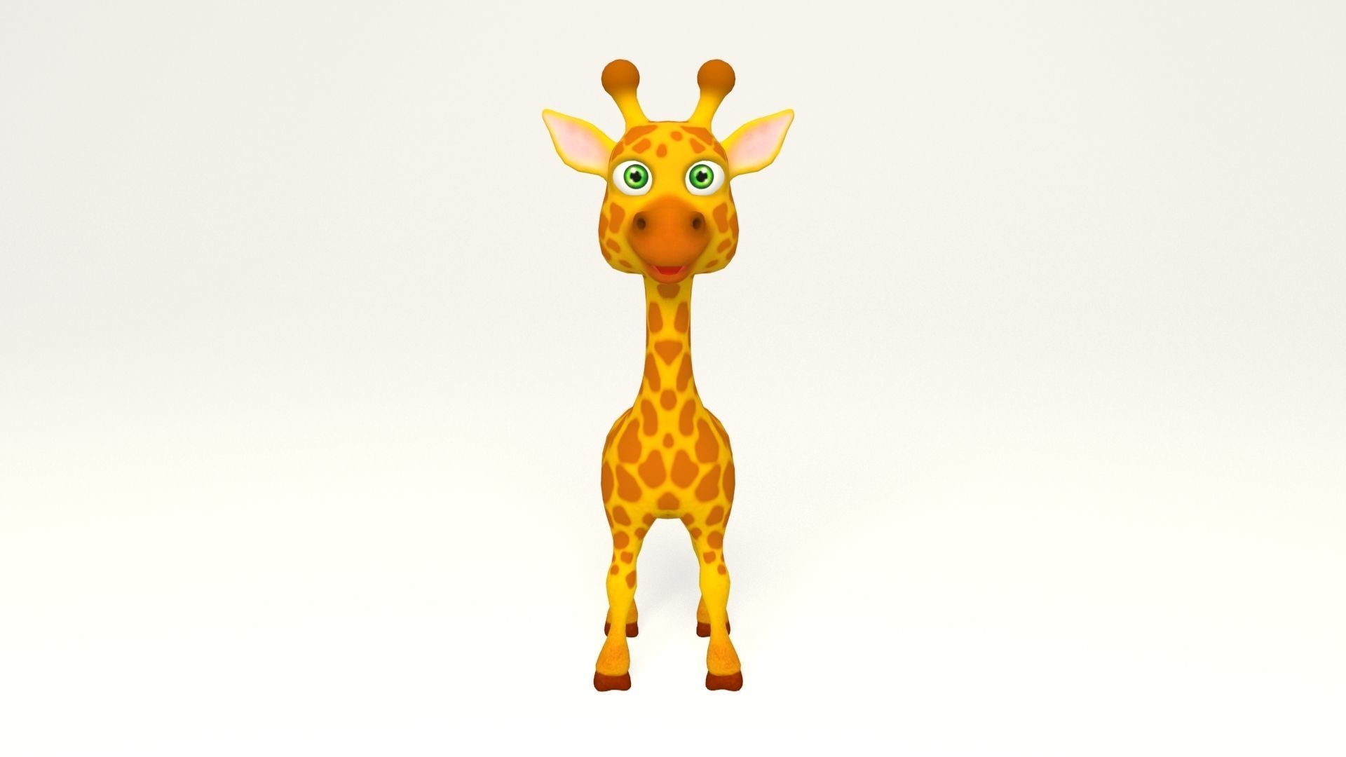 cartoon giraffe Low-poly 3D model_4