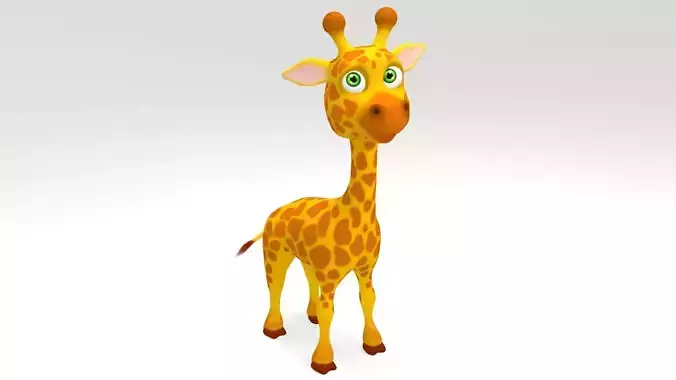 cartoon giraffe Low-poly 3D model