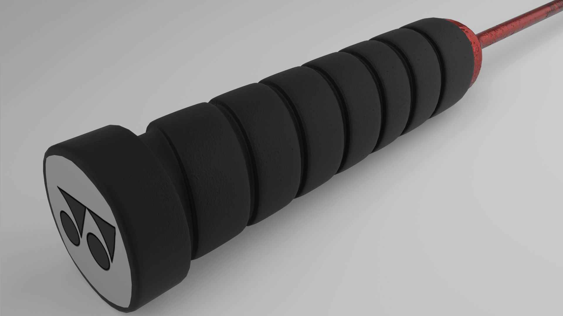 Badminton Racket Low-poly 3D model_4