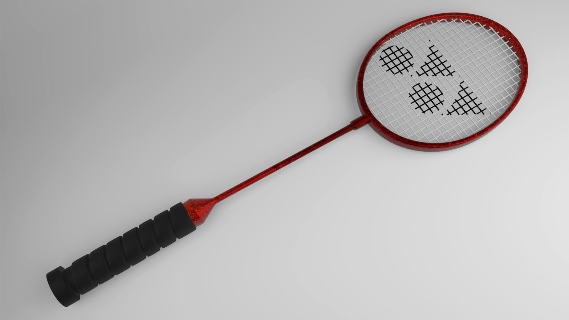 Badminton Racket Low-poly 3D model_1