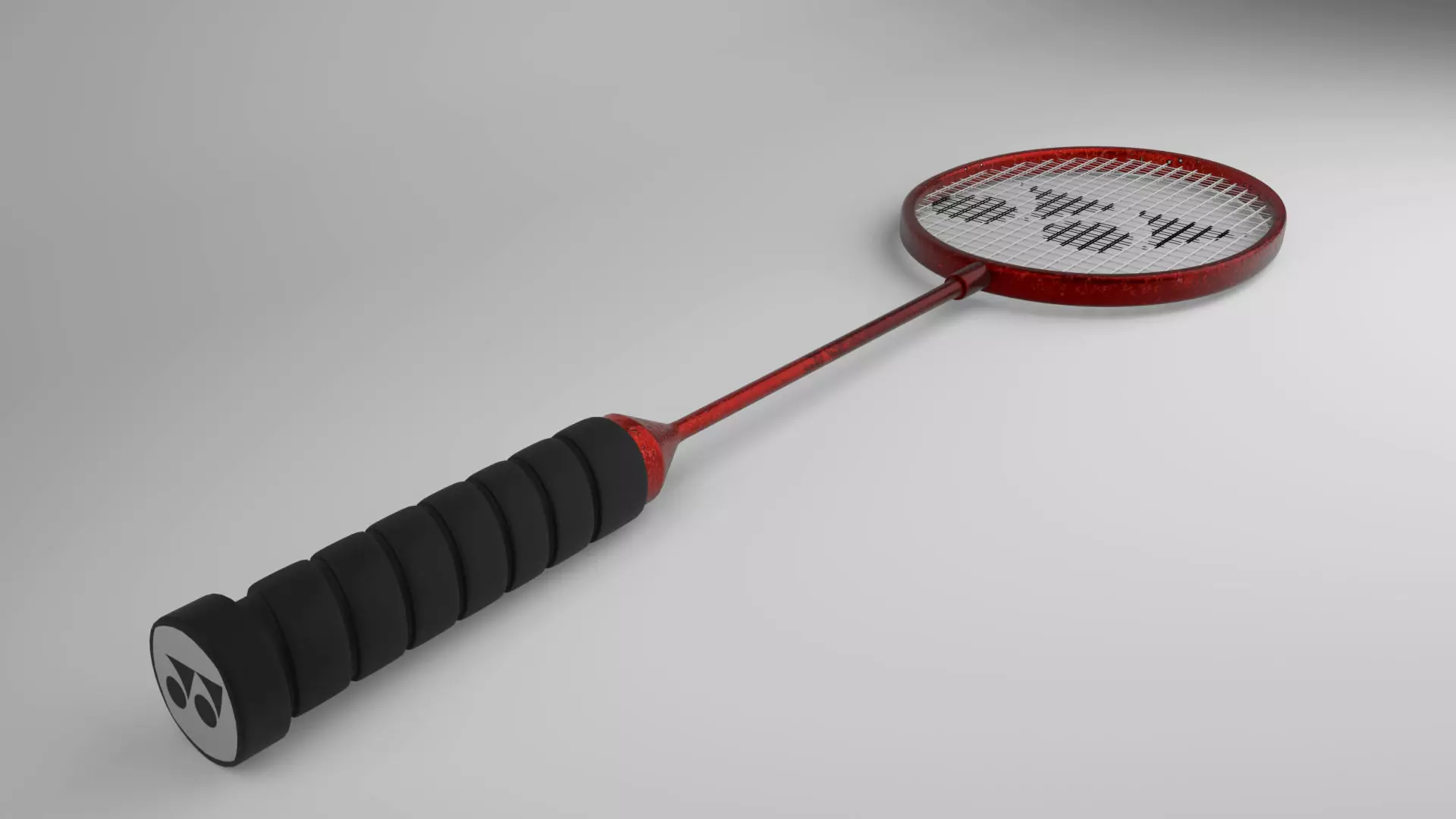 Badminton Racket Low-poly 3D model_0
