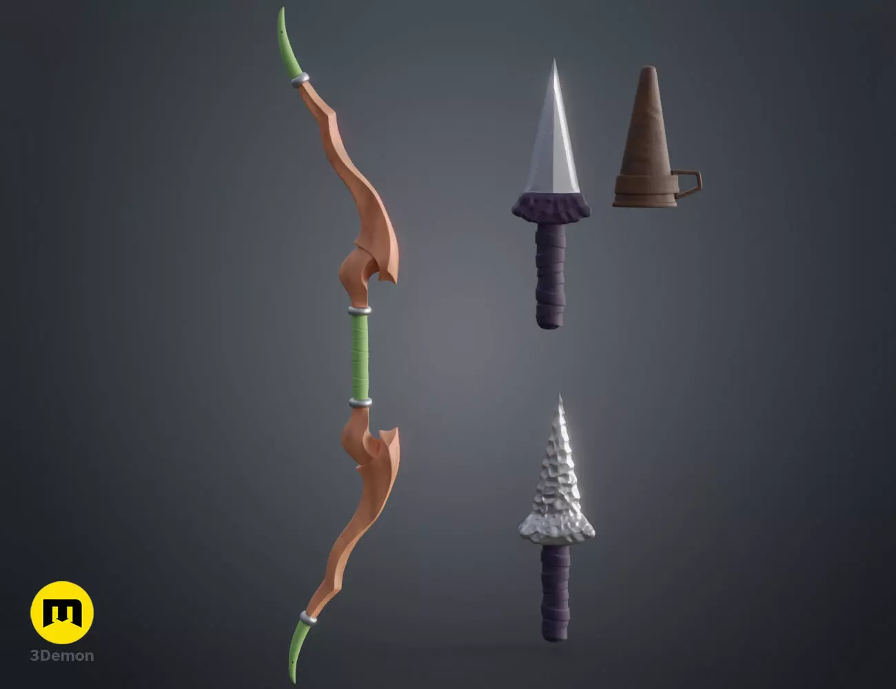 High elf Archer bow and dagger goblin slayer 3D print model_0