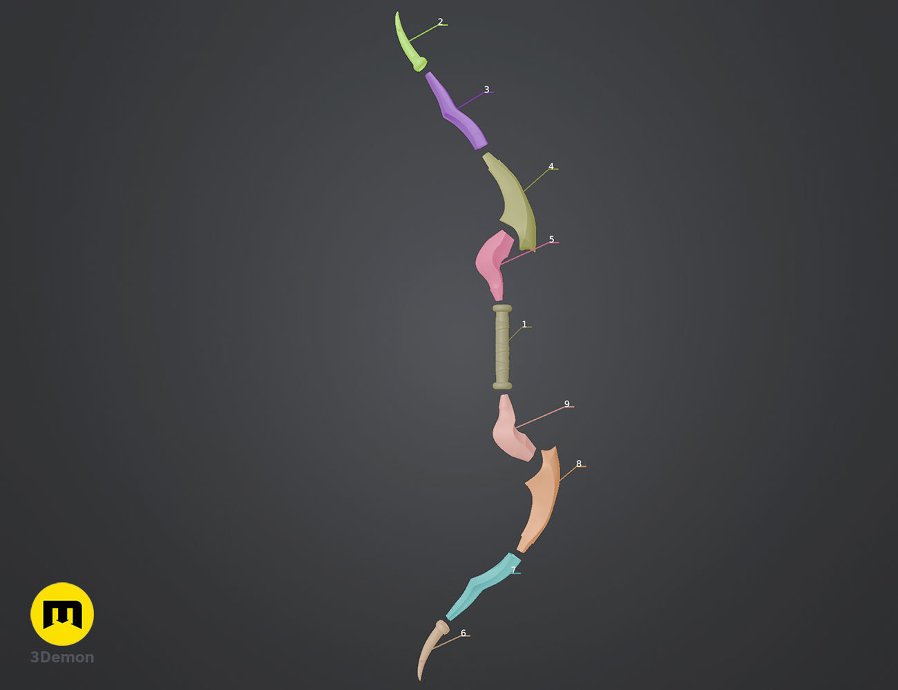 High elf Archer bow and dagger goblin slayer 3D print model_3