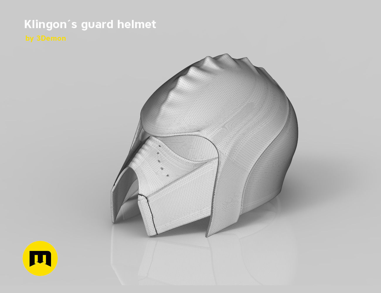 Klingon guard helmet 3D print model_16