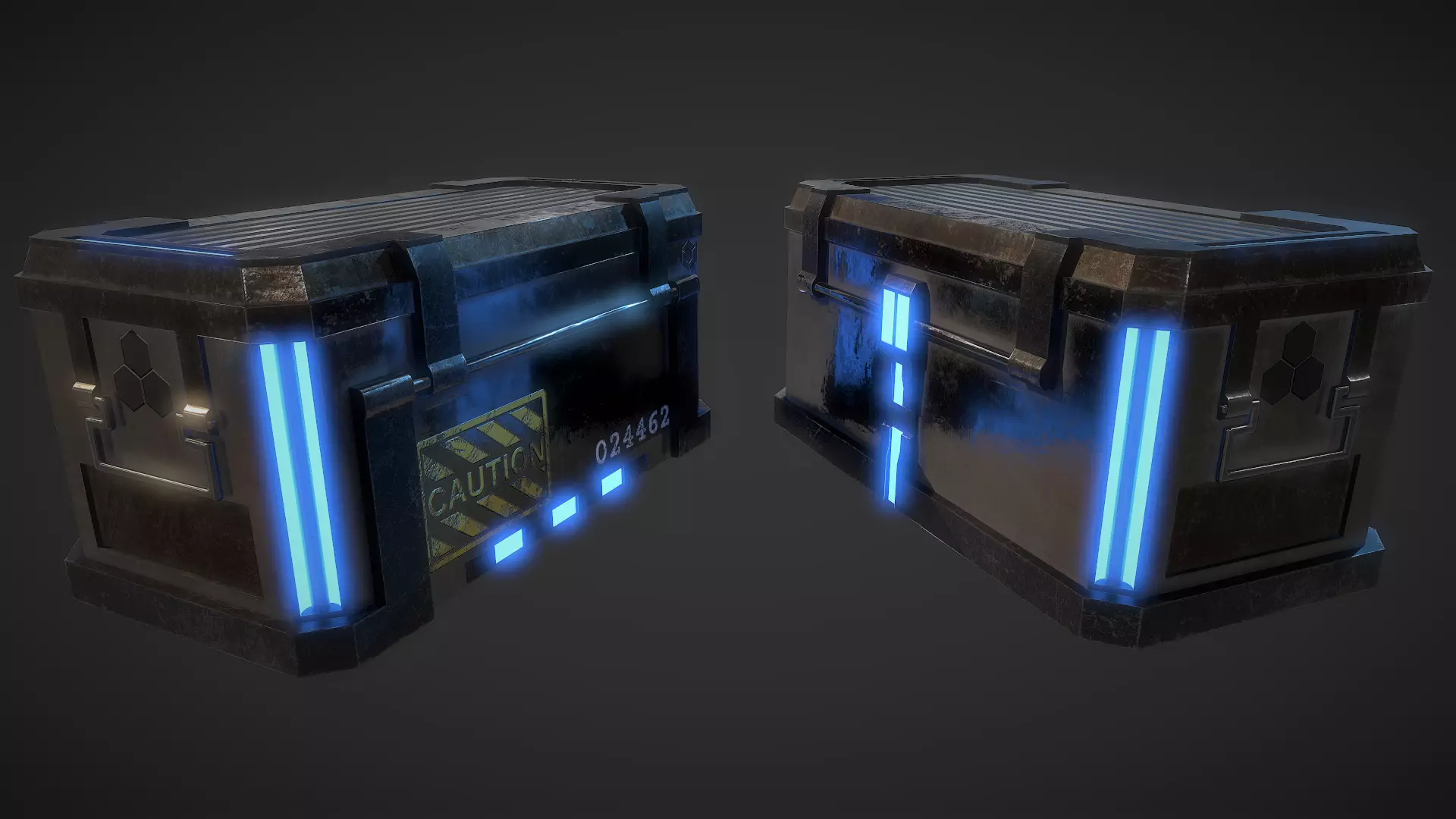 SciFi Crate Low-poly 3D model
