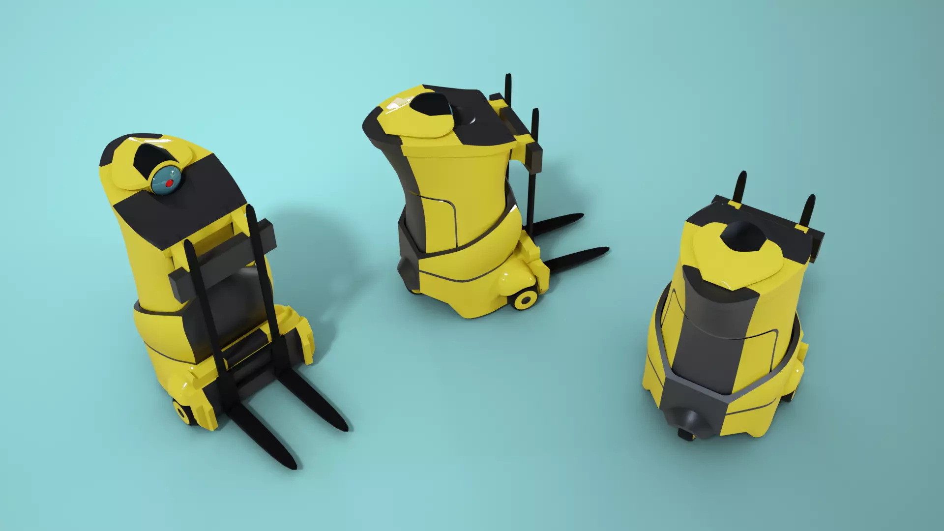 Automated Forklift Low-poly 3D model