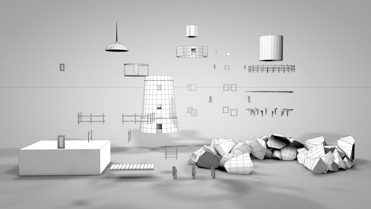 Old Rocky Lighthouse Low-poly 3D model_17