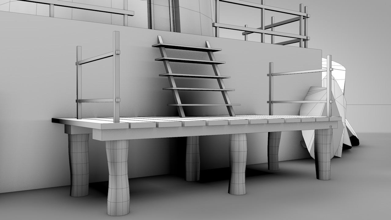 Old Rocky Lighthouse Low-poly 3D model_16