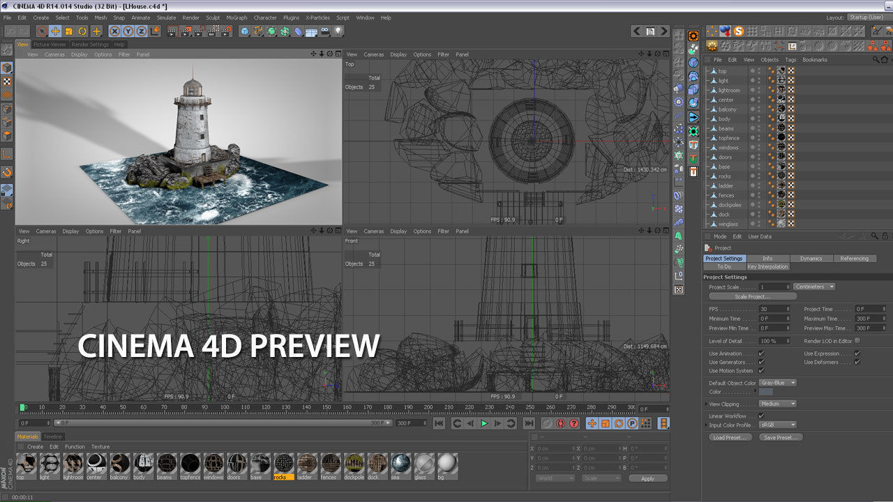 Old Rocky Lighthouse Low-poly 3D model_18