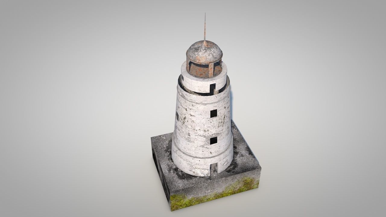 Old Rocky Lighthouse Low-poly 3D model_12