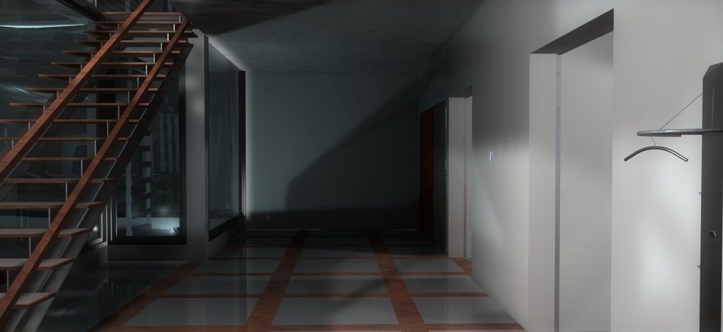 House 4 on field 3D model_1