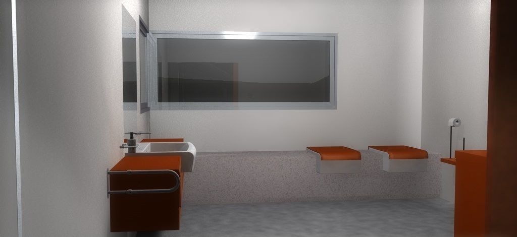 House 4 on field 3D model_4