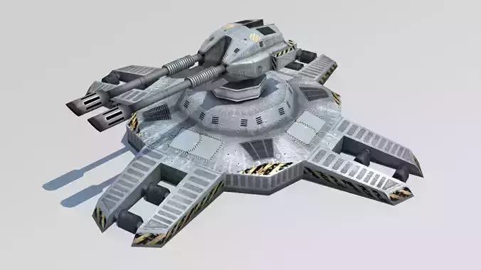 Turret sci-fi lowpoly 3d model