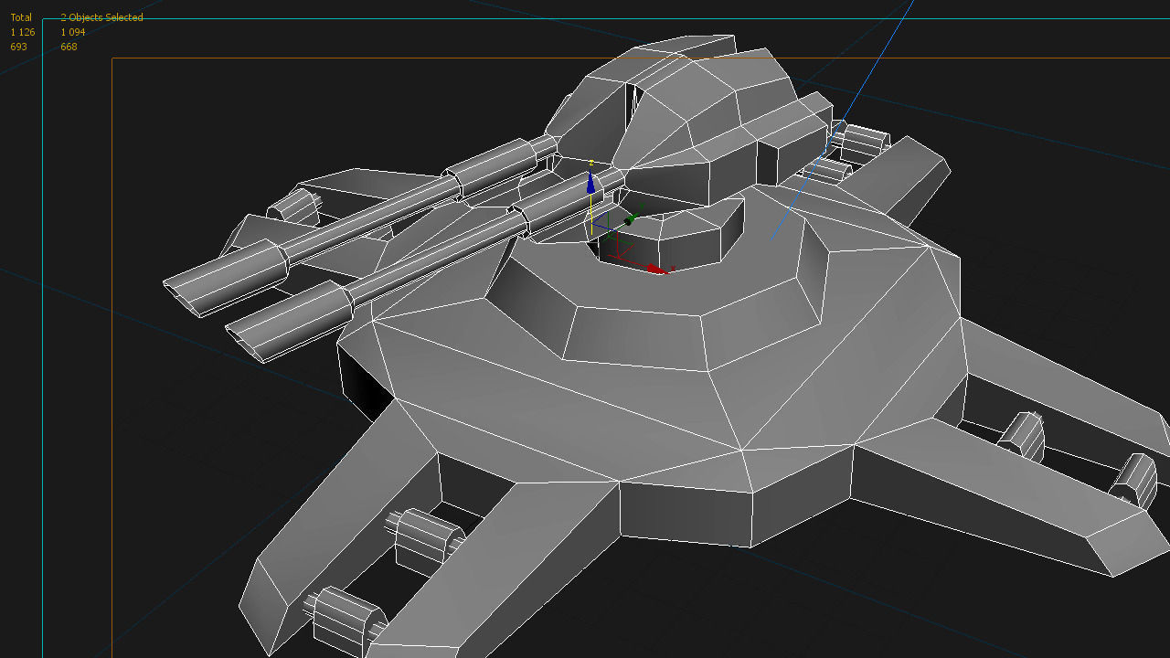 Turret sci-fi lowpoly 3d model 3D model_4