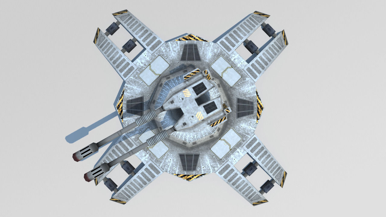 Turret sci-fi lowpoly 3d model 3D model_3