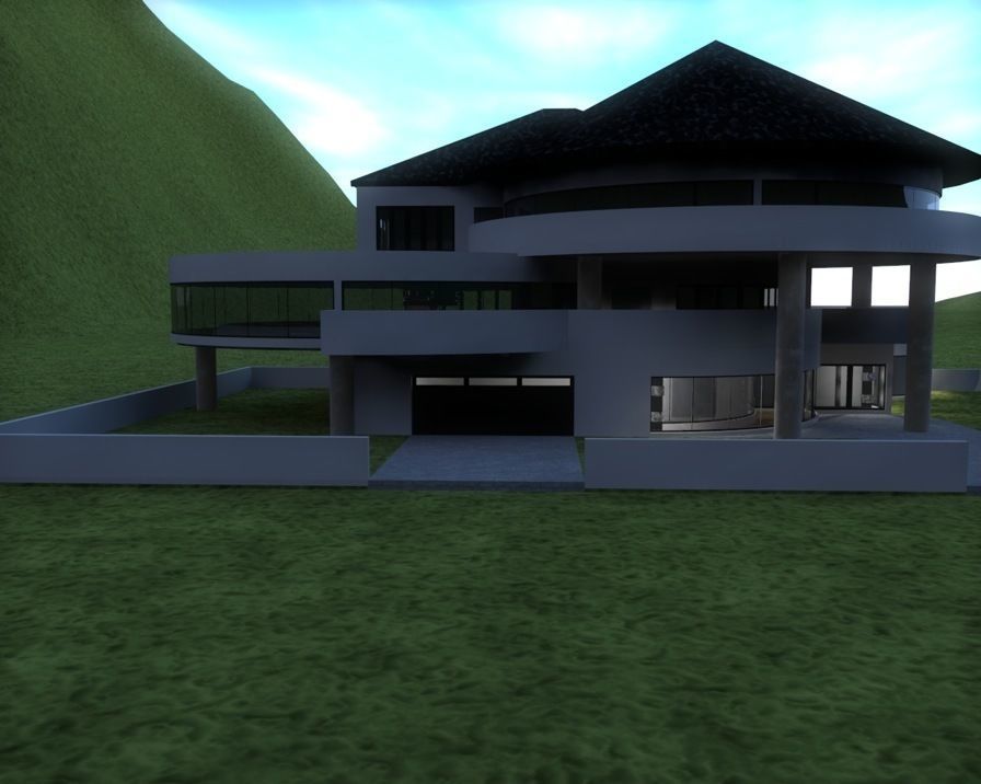 House 9 modern on grassy field 3D model_15