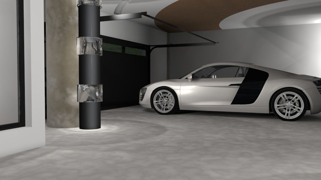 House 9 modern on grassy field 3D model_11