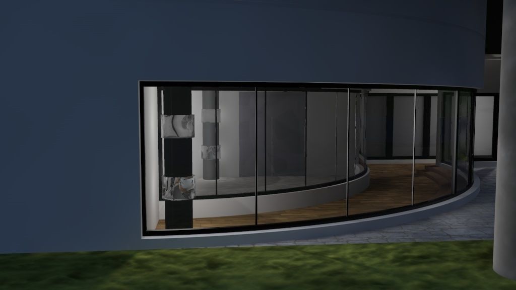 House 9 modern on grassy field 3D model_6