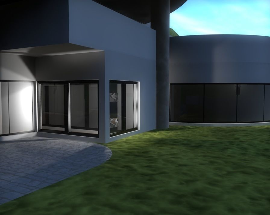 House 9 modern on grassy field 3D model_19