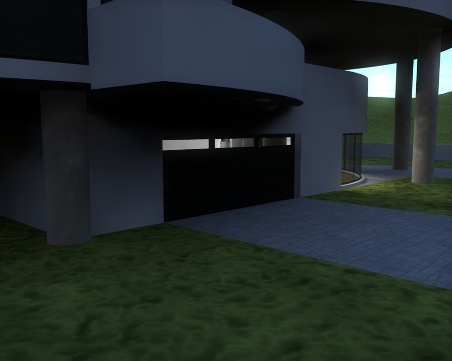 House 9 modern on grassy field 3D model_16