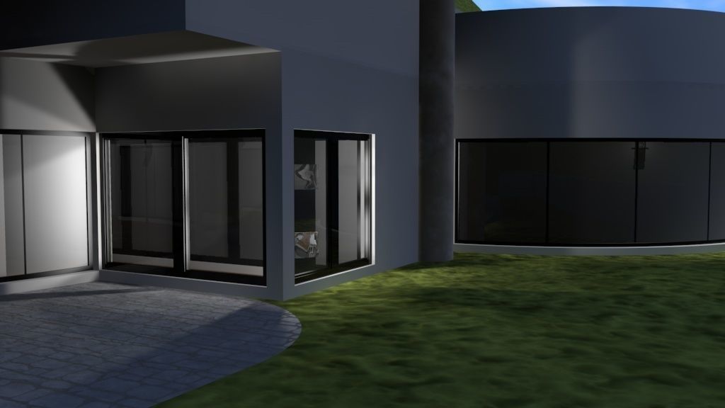 House 9 modern on grassy field 3D model_8
