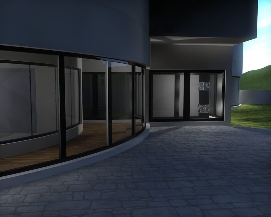 House 9 modern on grassy field 3D model_18