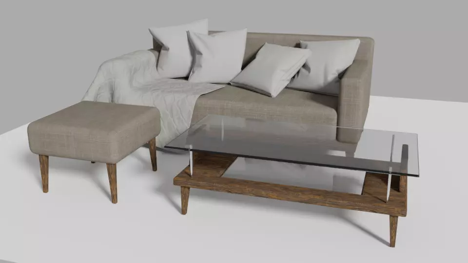 Living room set Free 3D model