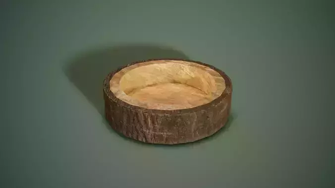 Bark Bowl Short Free low-poly 3D model