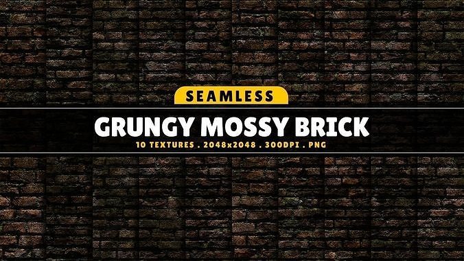 Texture Pack Seamless Grungy Mossy Brick Vol 01 Texture